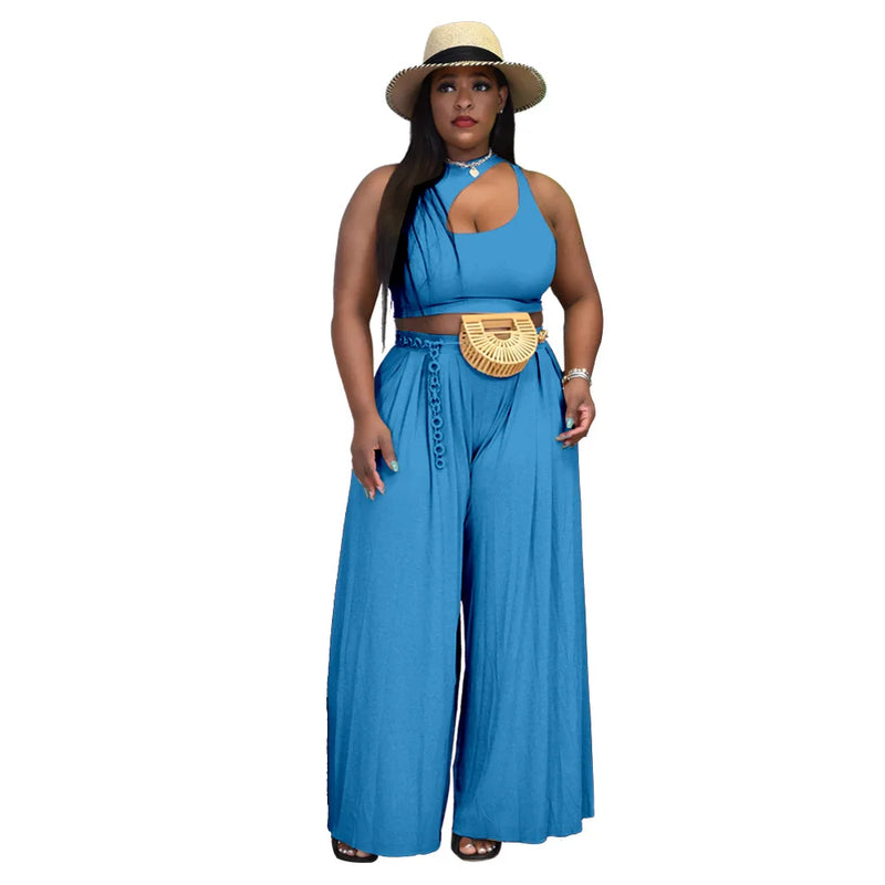 RQR Vest Top+Wide Leg Pants Suit