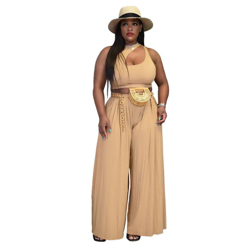 RQR Vest Top+Wide Leg Pants Suit