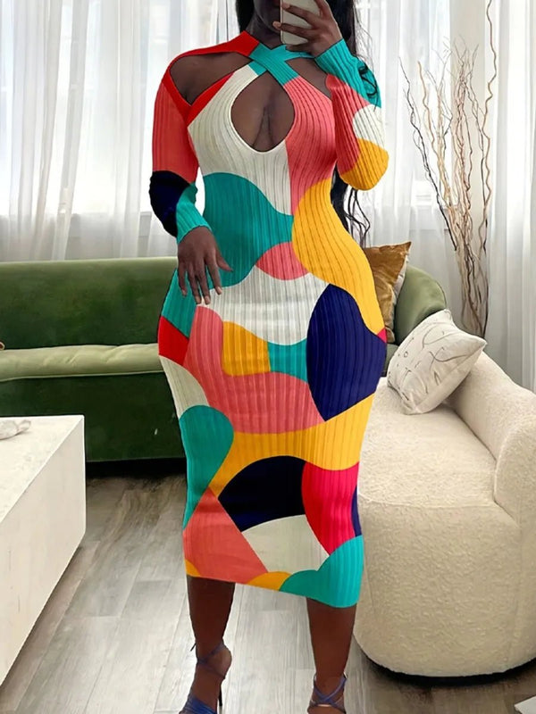 Love Me Patchwork Bodycon Dress - Real Queen Royalty